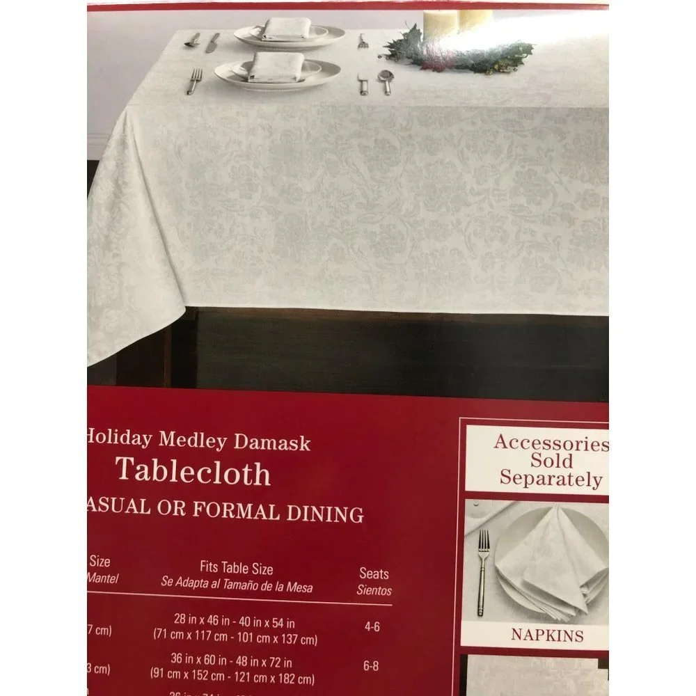 TABLECLOTH‎ HOLIDAY MEDLEY FOR CASUAL OR FORMAL DINING 60 X 84 NWT